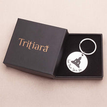 Load image into Gallery viewer, Inspirational Gift Keychain for Him Her Teenager Boys Girls Son Daughter from Mom Dad- Budha Yoga Quote Relax Sign-Best Friend Gifts for Men Women Funny Relax Sign-Let That Go
