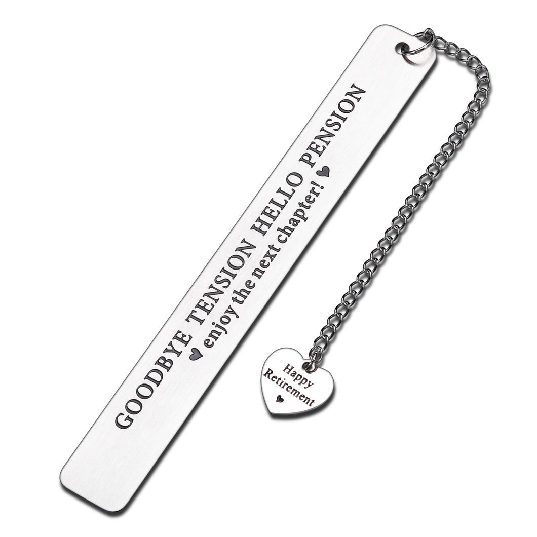 Retirement Gifts for Women Men Goodbye Tension Hello Pension Happy Retirement Bookmark for Coworker Boss Leader Teacher Nurse Thank You Appreciation Farewell Retired Friends Birthday Christmas Gifts