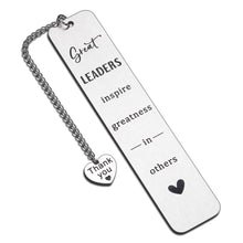Load image into Gallery viewer, Leader Employee Appreciation Gifts Bookmark for Female Male Boss Day Thank You Gifts for Mentor Manager Supervisor Boss Lady Gift for Coworker Farewell Retirement Promotion New Job Birthday Book Lover

