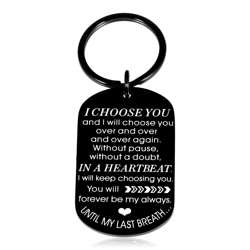 Gift for Boyfriend Husband Valentines Day I Love You Gifts for Him Her Romantic Anniversary Birthday Gifts for Hubby Wife Girlfriend Wedding Engagement Fiance Bride Groom Gift Christmas Couple Keyring