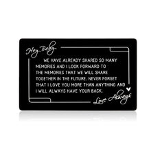Load image into Gallery viewer, Romantic Wallet Card for Boyfriend Husband Anniversary Christmas Gifts for Hubby Fiance Him from Wife Girlfriend I Love You Gifts for Couple Valentine Birthday Wedding Engagement Gifts for Men Groom
