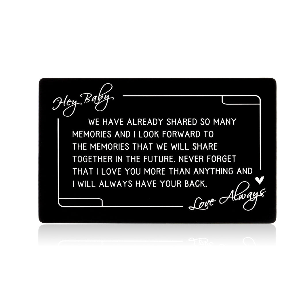 Romantic Wallet Card for Boyfriend Husband Anniversary Christmas Gifts for Hubby Fiance Him from Wife Girlfriend I Love You Gifts for Couple Valentine Birthday Wedding Engagement Gifts for Men Groom