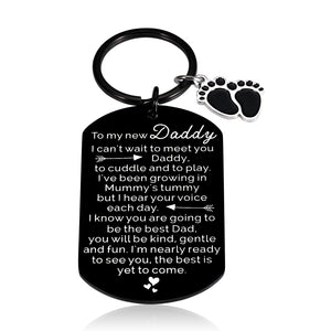 Fathers Day Gifts for New Dad to Be First Time Dad Gifts Keychain for New Daddy Husband from New Mommy Wife Pregnancy Baby Announcement Expecting Dad Gifts for Father to Be Appreciation Birthday Gifts