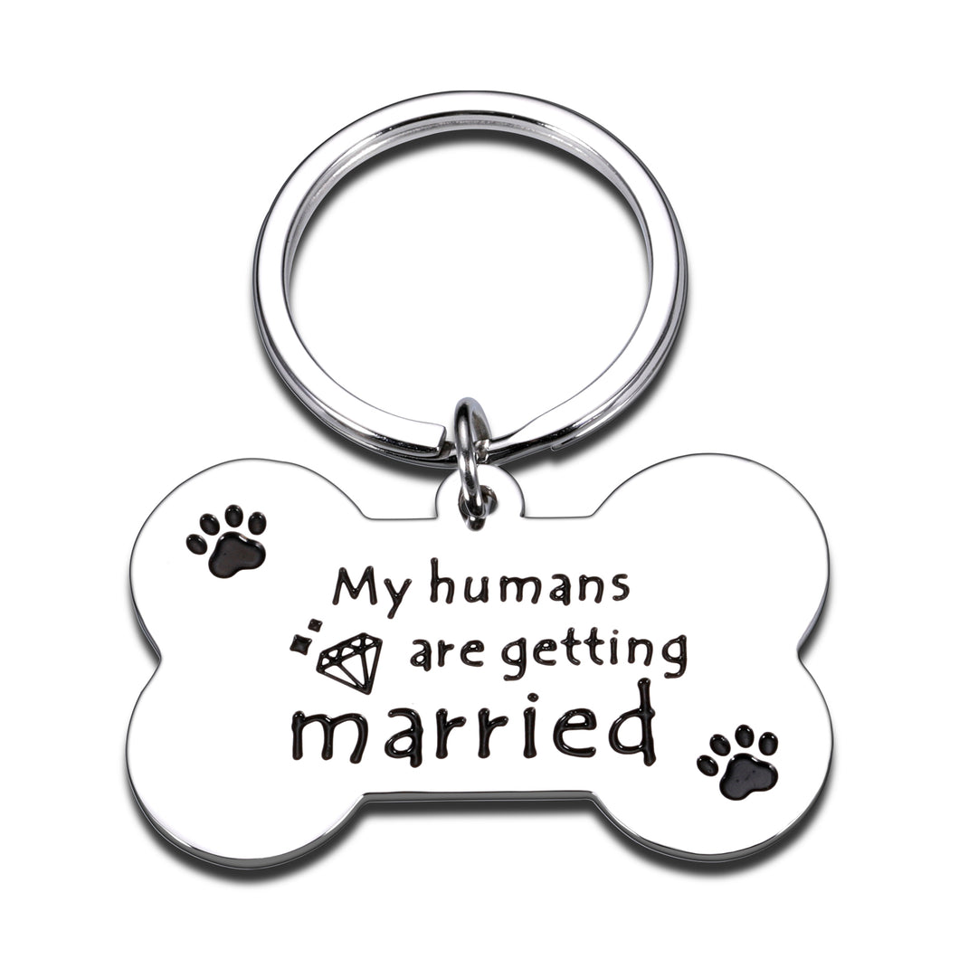 My Humans are Getting Married Personalized Dog Tags Engraved for Wedding Pets Cat Engagement Announcement Gifts for Dog Lover Pet Owner Couple Bridal Shower Pet Accessories for Bride to be Dog Dad Mom