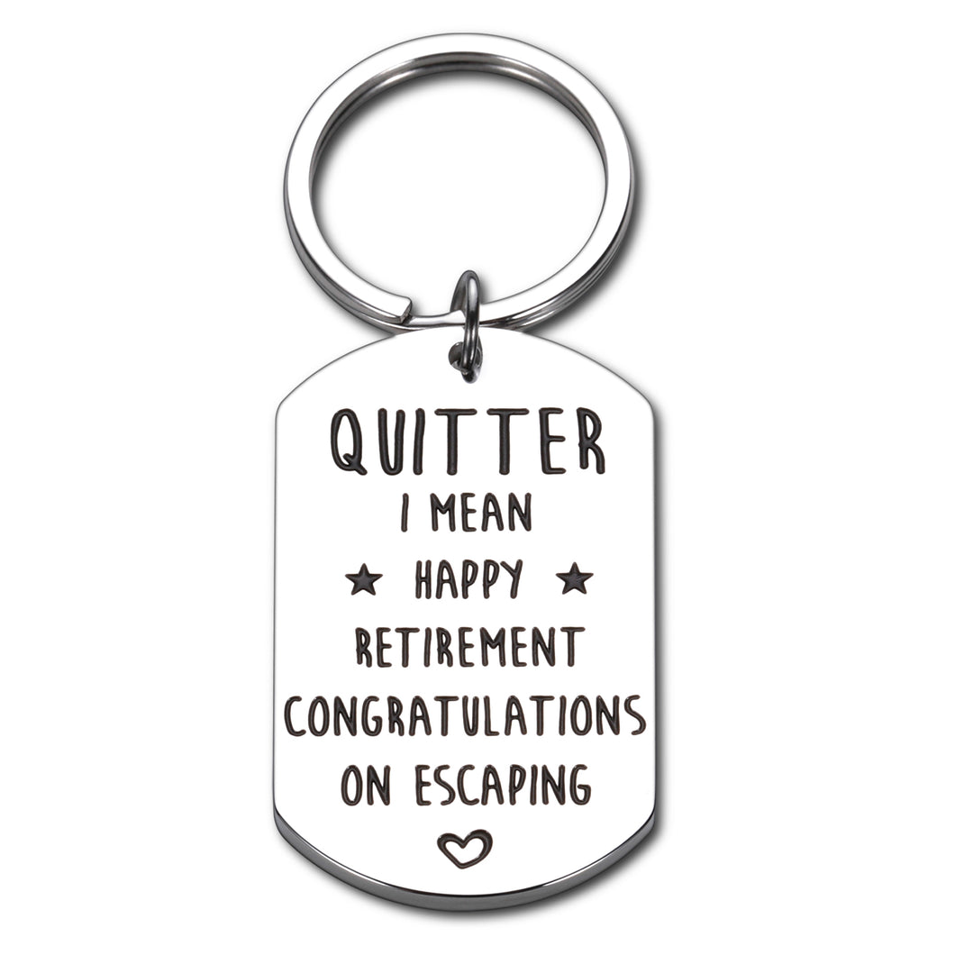 Funny Retirement Gifts for Women Men Quitter Retirement Keychain Gifts for Coworker Colleague Seniors Humorous Retirement Gifts for Retiree Retired Boss Friends Family Teacher Going Away Leaving Gifts