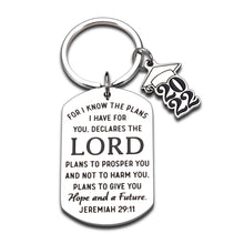 Load image into Gallery viewer, Graduation Gifts Keychain for Him Her Class of 2022 High School College Inspirational Bible Verse Gifts for Senior Nurse Students Medical Christian School Graduates Grad Gifts for Masters Son Daughter

