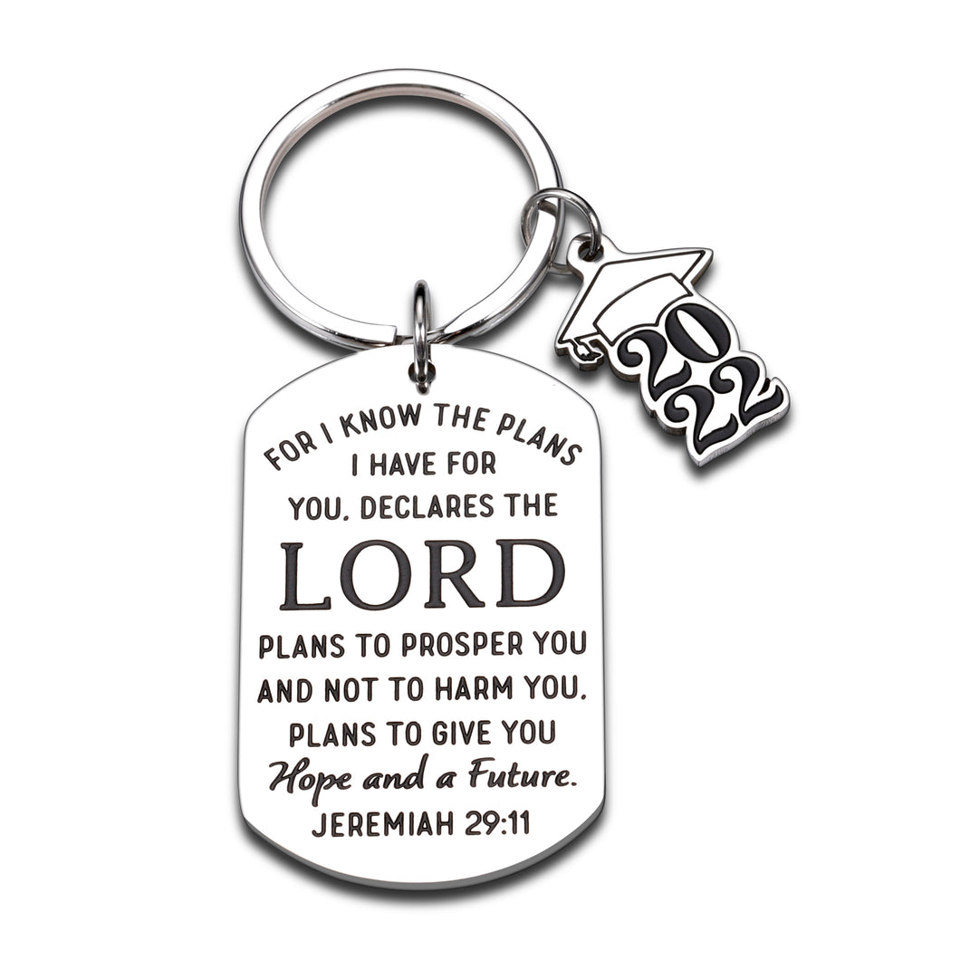 Graduation Gifts Keychain for Him Her Class of 2022 High School College Inspirational Bible Verse Gifts for Senior Nurse Students Medical Christian School Graduates Grad Gifts for Masters Son Daughter