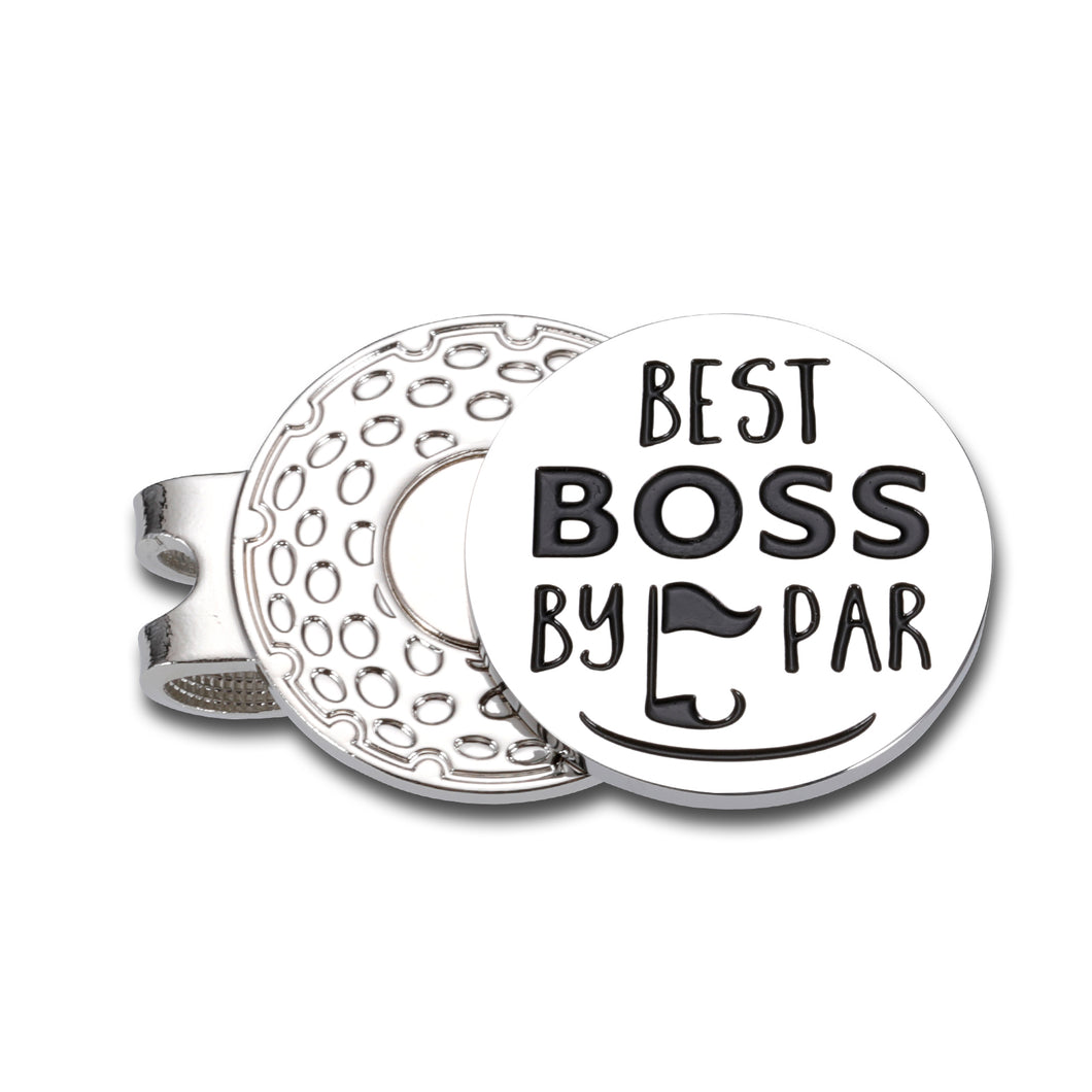 Golf Ball Marker Gifts for Boss Manager Coworker Leaving Gifts for Leader Supervisor Best Boss by Par Magnetic Hat Clip for Mentor Boss Lady Funny Bosses Day Farewell Promotion Retirement Golf Gifts