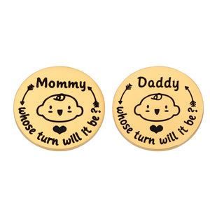 New Parents Gifts for Mom Dad to be Funny Decision Coin Congratulations New Baby Gifts for Expecting Mommy Daddy Christmas Pregnancy Gifts for Wife First Time Mom Fathers Day Baby Shower Birthday Gift