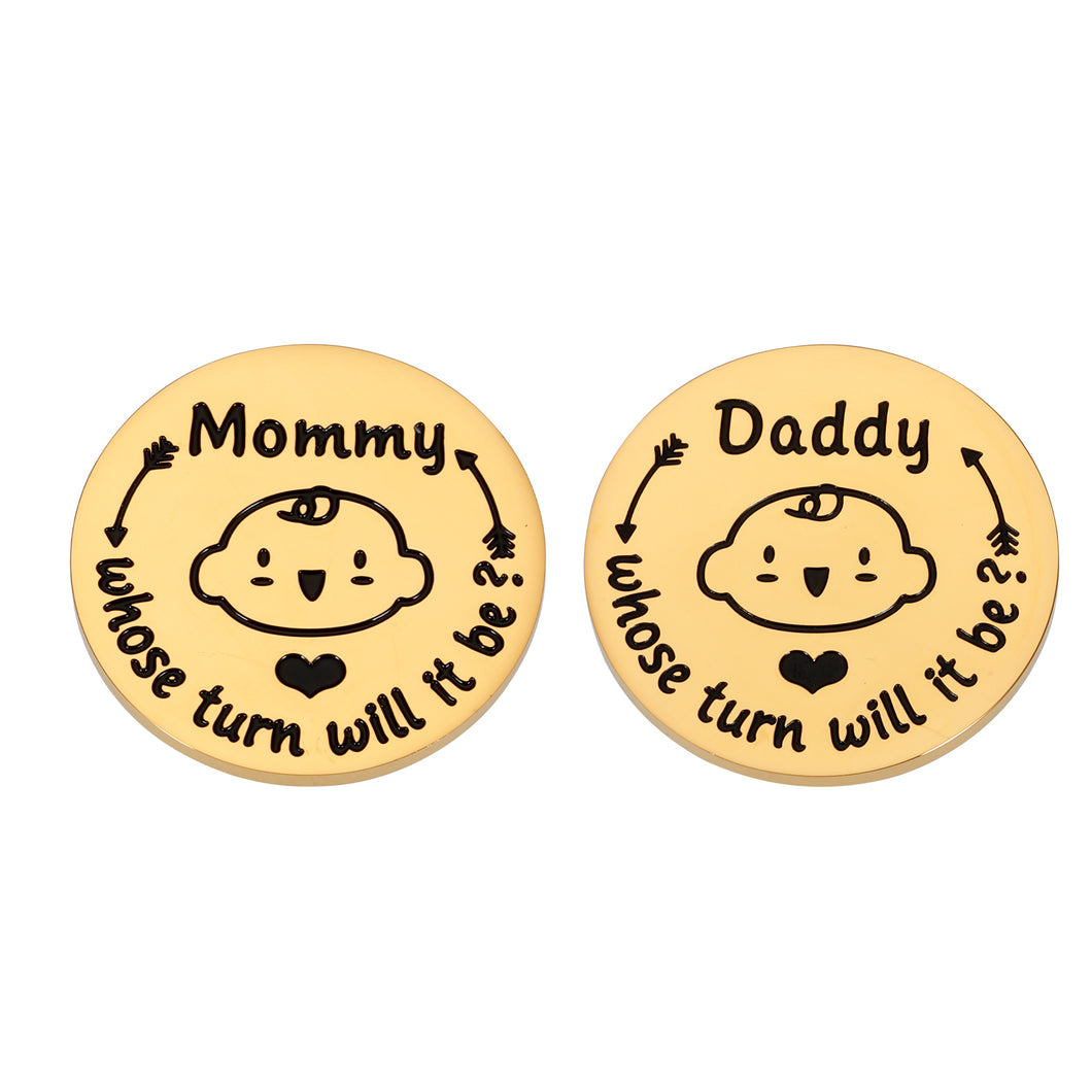 New Parents Gifts for Mom Dad to be Funny Decision Coin Congratulations New Baby Gifts for Expecting Mommy Daddy Christmas Pregnancy Gifts for Wife First Time Mom Fathers Day Baby Shower Birthday Gift