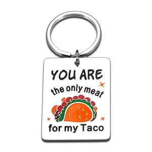 Funny Boyfriend Valentines Day Gifts Keychain for Men Husband Fiance Naughty Couple Gifts for Hubby Groom from Wife Girlfriend Sweet Birthday Anniversary Wedding Engagement Taco Lovers Soulmate Gifts