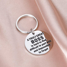 Load image into Gallery viewer, Tritiara Boss Birthday Gift Keychain for Supervisor Leader Thank You Gifts Mentor Retirement Leaving from Coworker Colleague Appreciation Farewell a Truly Great Boss is Hard to Find Christmas Key Ring
