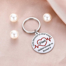 Load image into Gallery viewer, Tritiara Nurse Gift Idea Keychain for Women Men Nursing Day Weeks Cute Enough to Stop Your Heart, Skilled Enough to Restart Chrismas Practitioner Students Birthday Wedding
