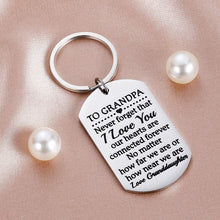 Load image into Gallery viewer, Tritiara to My Grandpa Grandfather Keychain Gift from Granddaughter Grandson Grandchild Birthday Wedding Father Groom for Father&#39;s Day Keyring
