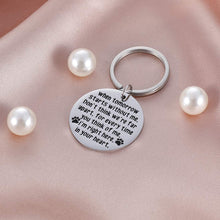 Load image into Gallery viewer, Tritiara Loss of Pet Memorial Gift Keychain Dog Cat Remembrance Jewelry Sympathy Gift Remembrance When Tomorrow Starts Without Me Key Ring

