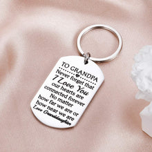 Load image into Gallery viewer, Tritiara to My Grandpa Grandfather Keychain Gift from Granddaughter Grandson Grandchild Birthday Wedding Father Groom for Father&#39;s Day Keyring

