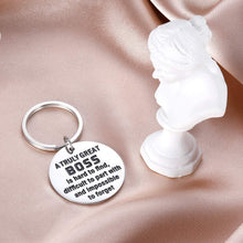 Load image into Gallery viewer, Tritiara Boss Birthday Gift Keychain for Supervisor Leader Thank You Gifts Mentor Retirement Leaving from Coworker Colleague Appreciation Farewell a Truly Great Boss is Hard to Find Christmas Key Ring
