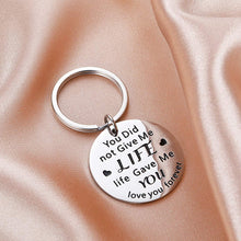 Load image into Gallery viewer, Tritiara Stepdad Gifts Keychain from Daughter Son Fathers Day Gifts Father in Law You Did not Give Me Life Give Me You Gifts for Birthday dad Gift Step Mother in Law Son Keychain
