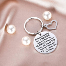 Load image into Gallery viewer, Tritiara Chrismas Stocking Stuff Gift Keychain Always Remember You are Braver Inspirational for Women Men Teen Girls Boys Birthday Gifts for Son Daughter Him Her Family Best Friend
