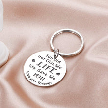 Load image into Gallery viewer, Tritiara Stepdad Gifts Keychain from Daughter Son Fathers Day Gifts Father in Law You Did not Give Me Life Give Me You Gifts for Birthday dad Gift Step Mother in Law Son Keychain
