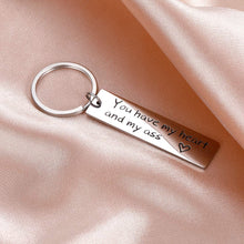 Load image into Gallery viewer, Tritiara Anniversary Gift Keychain for Husband Boyfriend Him from Girlfriend Wife Birthday for Couple You Have My Heart and My Ass Keyring I Love You Wedding Valentines Day Gifts
