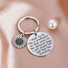 Load image into Gallery viewer, Tritiara Inspirational Sunflower Gift For Women Keychain forTeen Girls  DaughterHer Family Best Friend I Want to be Like a Sunflower Spiritual Keyring Graduation Wedding
