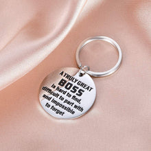 Load image into Gallery viewer, Tritiara Boss Birthday Gift Keychain for Supervisor Leader Thank You Gifts Mentor Retirement Leaving from Coworker Colleague Appreciation Farewell a Truly Great Boss is Hard to Find Christmas Key Ring
