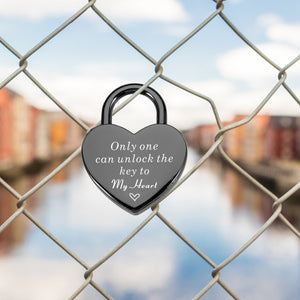 Love Lock Gifts for Him Boyfriend Engraved Heart Padlock with Key for Valentines Anniversary Heart Shaped Lock Keepsake for Husband Fiance from Her Wife Girlfriend Couple Birthday Engagement Wedding