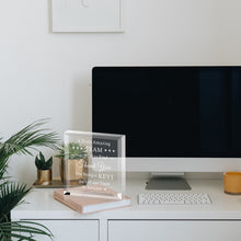 Load image into Gallery viewer, Team Gifts Employee Appreciation Gifts Acrylic Office Keepsake for Boss Leader Coworker Leaving Christmas Thank You Gifts Nurses Teacher Retirement Farewell Going Away Birthday Paperweight Desk Sign
