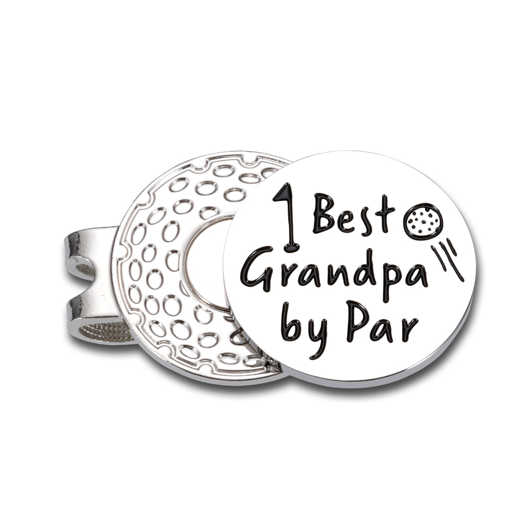 Grandpa Dad Gifts for Fathers Day from Granddaughter Grandson Best Grandpa by Par Golf Ball Marker Grandad Grandfather Golf Lovers Golfer Birthday Retirement Christmas Magnetic Hat Clip Golfing Gift
