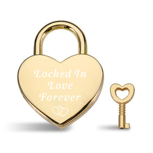 Load image into Gallery viewer, Heart Lock Gifts for Boyfriend Girlfriend Love Lock Keepsake for Couple Valentines Anniversary Engraved Heart Padlock Gifts for Husband Hubby Wife Fiance Romantic Gifts for Wedding Engagement Birthday
