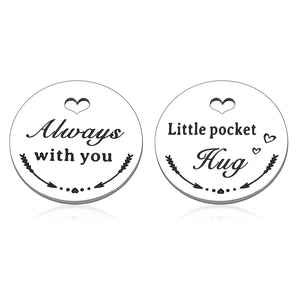 Pocket Hug Token Miss You Gifts for Boyfriend Husband Valentines Day Long Distance Relationship Love Gifts for Couple Family Social Distancing Isolation Friendship Keepsake for Friend BFF Double-Sided