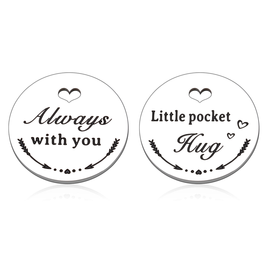 Pocket Hug Token Miss You Gifts for Boyfriend Husband Valentines Day Long Distance Relationship Love Gifts for Couple Family Social Distancing Isolation Friendship Keepsake for Friend BFF Double-Sided