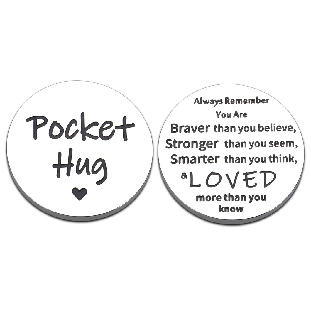 Pocket Hug Token Inspirational Gifts for Men Women Birthday Stocking Stuffers for Teen Boys Girls Christmas Long Distance Gifts for Friends Bestie Going Away Graduation Gifts for Him Her Son Daughter
