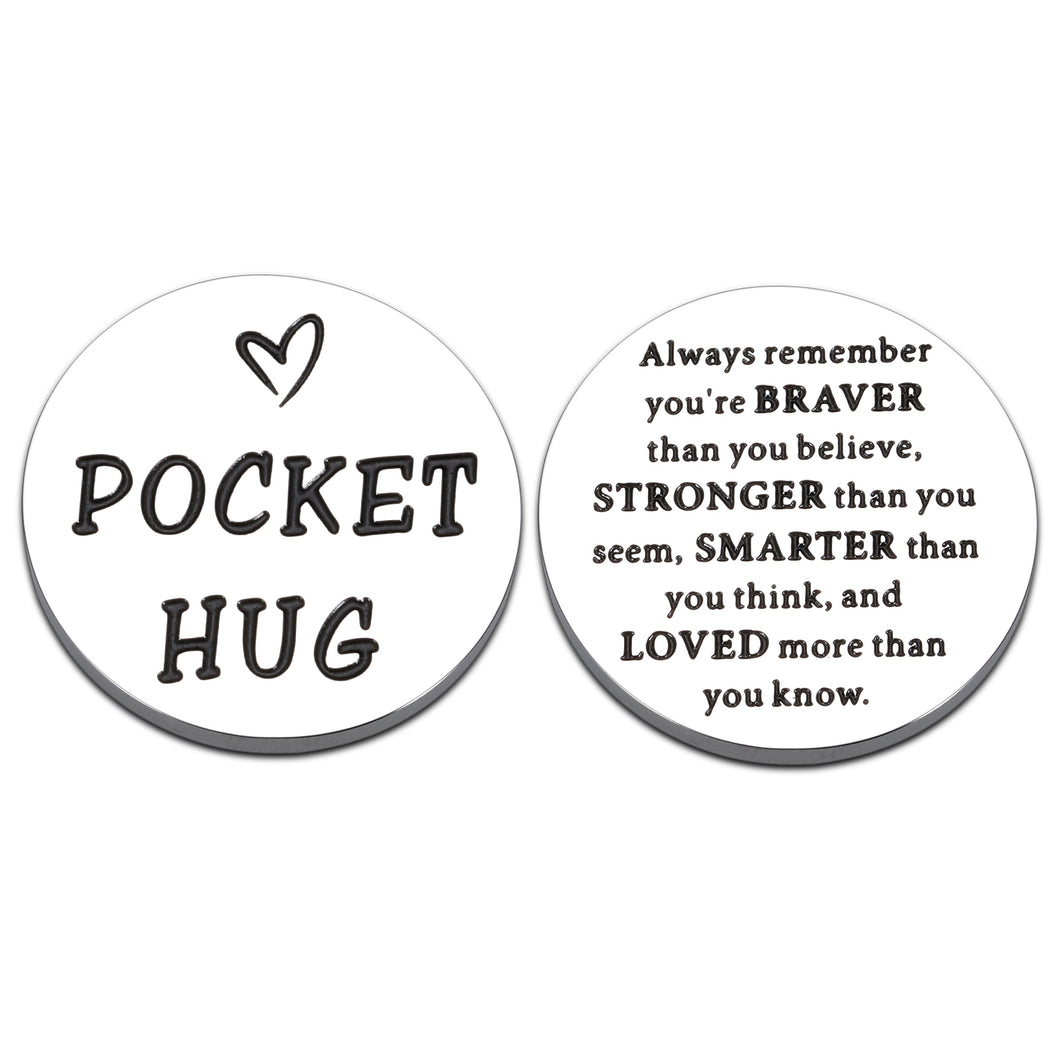 Pocket Hug Token Inspirational Gifts for Women Men Birthday Encouragement Gifts for Son Daughter Teens Long Distance Relationship Keepsake for Friends Going Away Christmas Graduation Gift Double-Sided