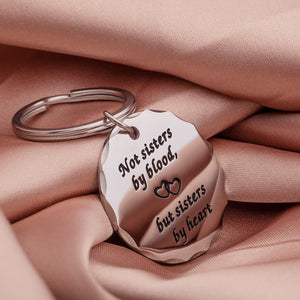 Best Friend Gifts Sister Keychain for Women Girls BFF Gift Not Sisters by Blood But Sisters by Heart Friendship Birthday Graduation Wedding Key Ring Pendant Charm