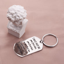 Load image into Gallery viewer, Boyfriend/Girlfriend Couples Keychain Gift -Love Keyring for Him Women Men Her Birthday Wedding engraving Keycharm Present-May Not Be Your First Date Your First Kiss
