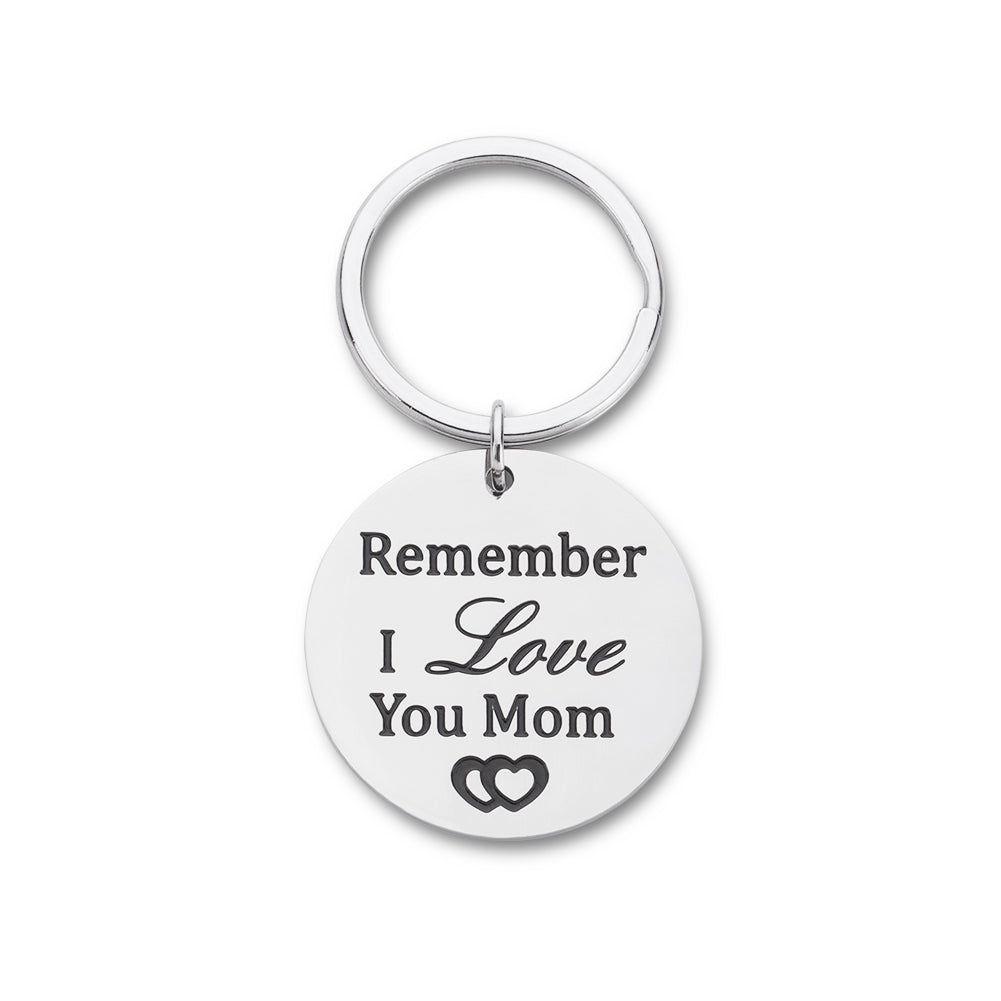 Mothers Day Gift Keychain for Mom Mother in Law Stepmother Grandmother from Daughter Son Kids Child Bride- Remember I Love You Mom- Birthday Wedding Chrismas Jewelry Present